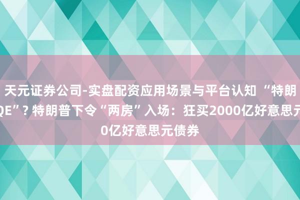 天元证券公司-实盘配资应用场景与平台认知 “特朗普版QE”? 特朗普下令“两房”入场：狂买2000亿好意思元债券